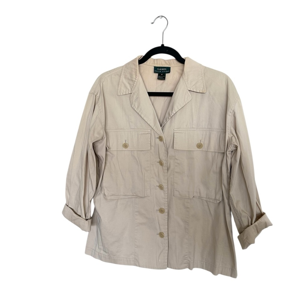 Ralph Lauren Vintage Tan Utility Jacket Shirt Safari
